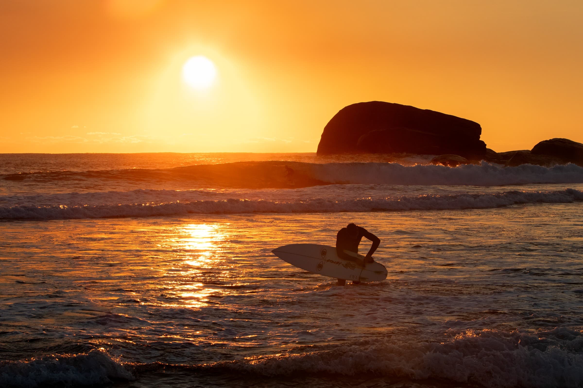 Surfer ends his session